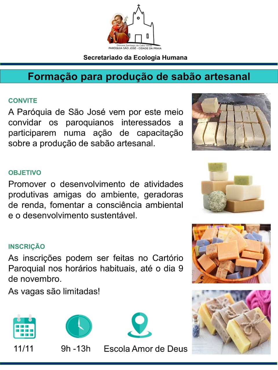 Paroquia Sao Jose Formação para Produção de Sabão Artesanal