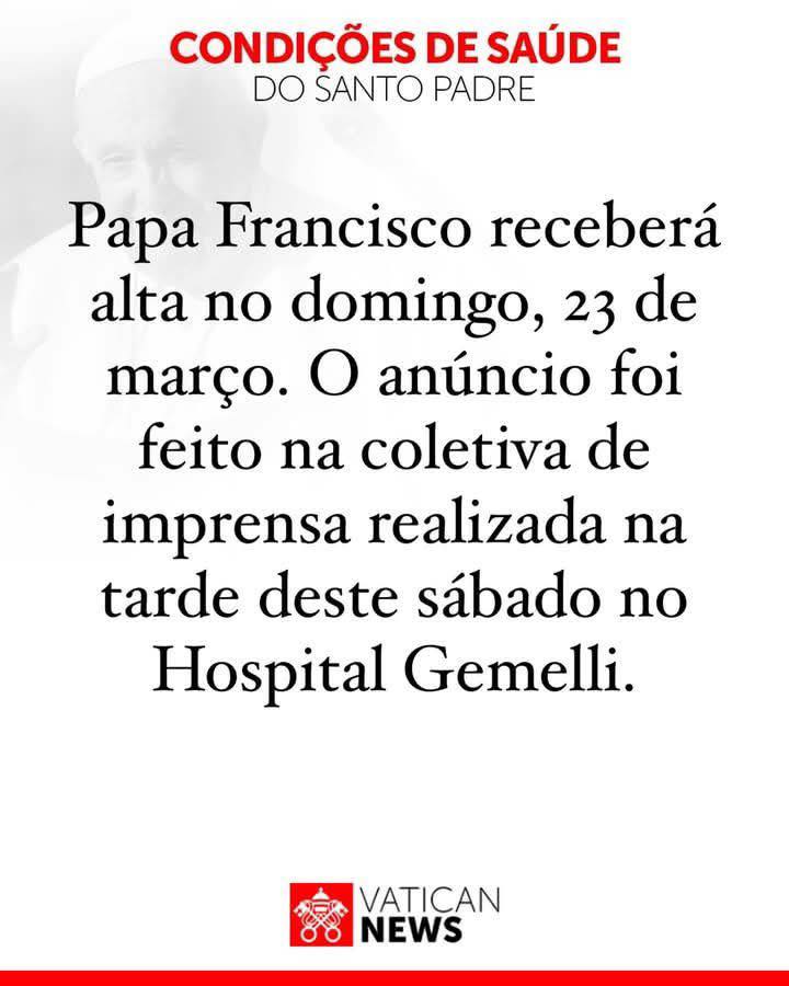 Fim do Internamento do Papa Francisco