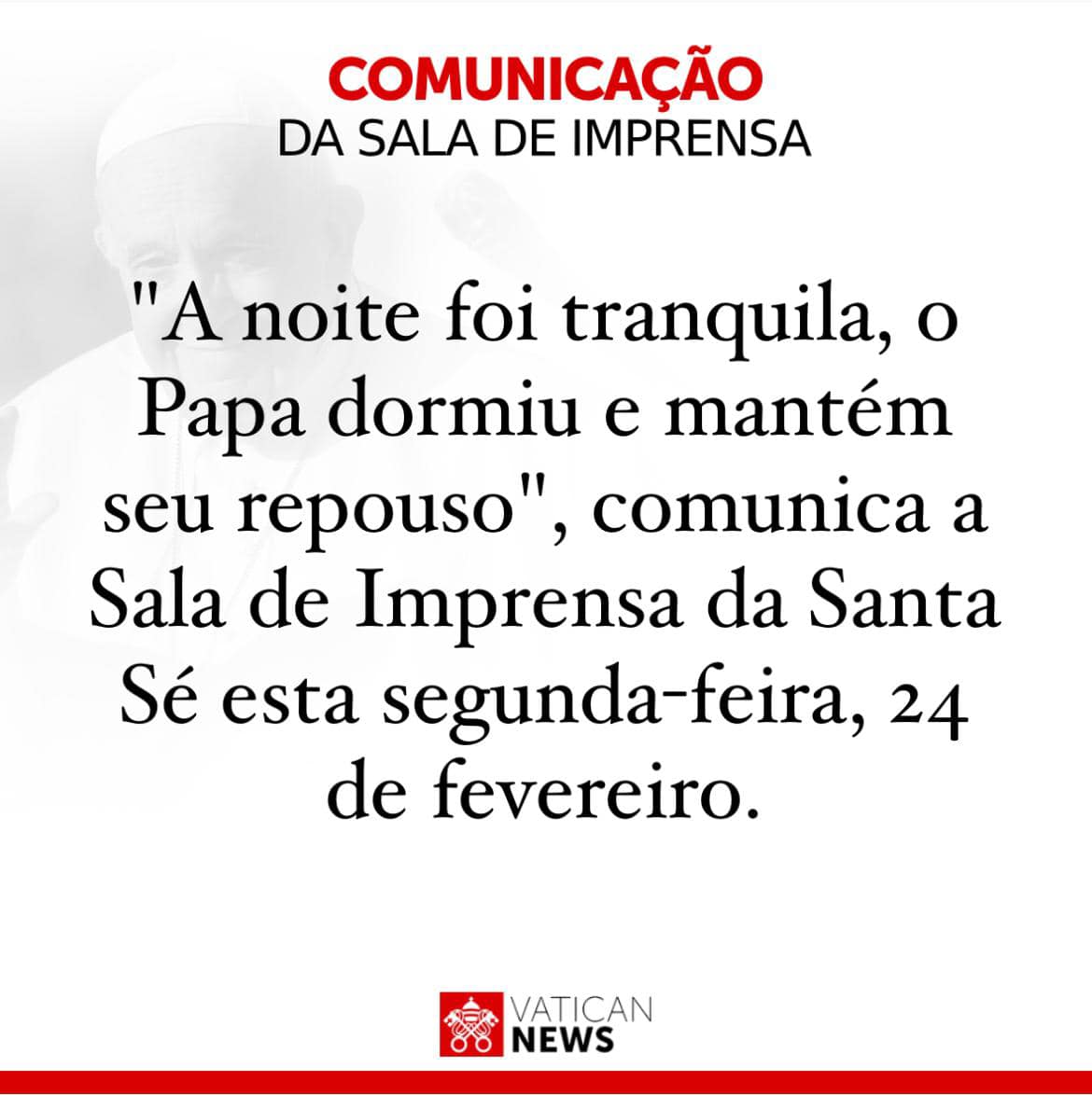 papa francisco atualizações 23 de fev